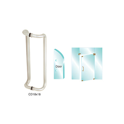 CRL Brushed Stainless 18" Glass Mounted Offset Pull Handle