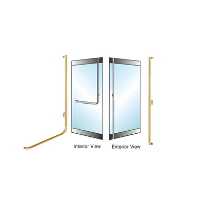 CRL-Blumcraft® Satin Brass Right Hand Reverse Rail Mount "F" Exterior Dummy Handle