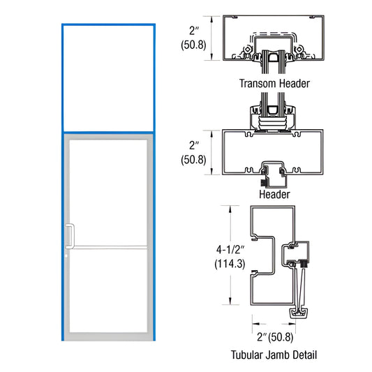 CRL-U.S. Aluminum S451 Tubular Gear Hinge Transom 1ft Kynar Paint