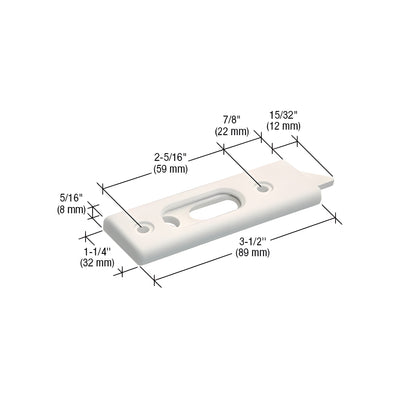CRL White Tilt Window Latch with 2-5/16" Screw Holes
