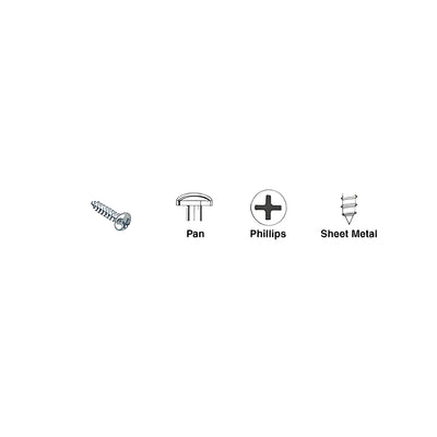 CRL Brite Zinc 4 x 1/2" Pan Head Phillips Sheet Metal Screws