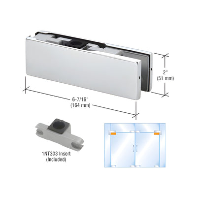 DORMAKABA® Polished Stainless Top Door Patch Fitting with Pivot Insert For 3/4" Glass
