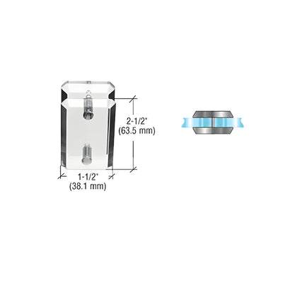 CRL Clear Acrylic 180º Mall Glass Clamp