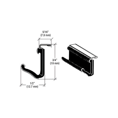 CRL Rigid Flock Lining Rubber-Covered Weatherstrip 75001555-25 - 96" Length