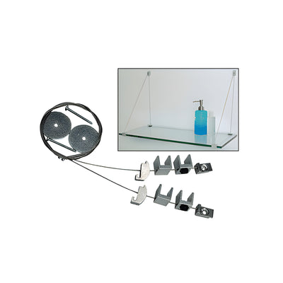 CRL Aluminum Cable Shelf Bracket System for 5/8" to 3/4" Shelves