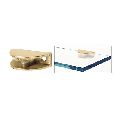 CRL Polished Brass Rounded Interior Shower Shelf Clamp