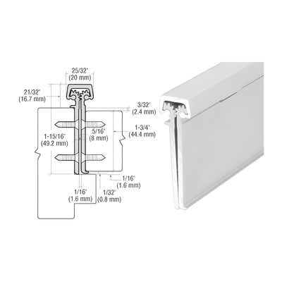 CRL Satin Anodized 83" Roton 224HD Series Concealed Leaf Heavy-Duty Hinge with Lip for 1-3/4" Entry Door
