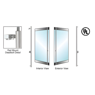 CRL-Blumcraft® Brushed Stainless Right Hand Reverse Rail Mount Cylinder/Thumbturn 'F' Top Secured Deadbolt Exterior Handle