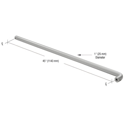 CRL Clear Anodized Astral Push Bar for 48" Door