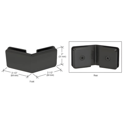 CRL Matte Black Beveled 135º Glass-to-Glass Clamp