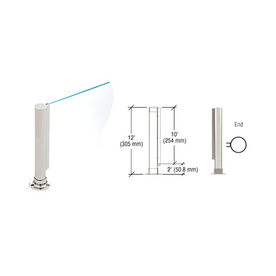 CRL Brushed Stainless 12" Round PP01 Elegant Series Counter/Partition End Post With Air Space