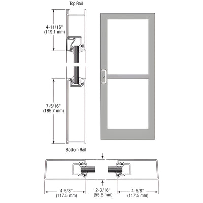 CRL-U.S. Aluminum IG500 StormFront Gear Hinges - Panic/Surface Closer