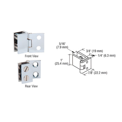 CRL Chrome 1" Wall Mount Set Screw Hinge