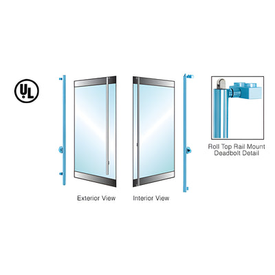 CRL-Blumcraft® Painted Left Hand Reverse Double Acting Roll Top Rail Mount Cylinder/Thumbturn "FS" Top Secured Deadbolt Exterior Handle
