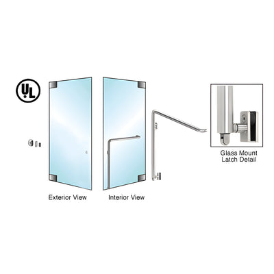 CRL-Blumcraft® Brushed Stainless Left Hand Reverse Glass Mount Keyed Access "Z" Exterior Bottom Securing Panic Handle