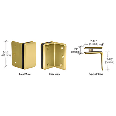 CRL Satin Brass Pinnacle and Prima Series Wall Mount Bracket