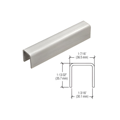 CRL 316 Brushed Stainless U-Channel Cap for 21.52 mm Glass- 3 m Long