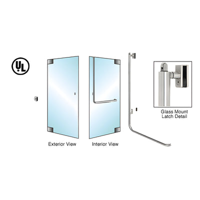 CRL-Blumcraft® Brushed Stainless Left Hand Reverse Glass Mount Keyed Access "Z" Exterior, Top Securing Panic Handle for 3/4" Glass