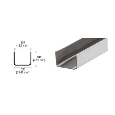 CRL Stainless Steel 1/2" U-Channel