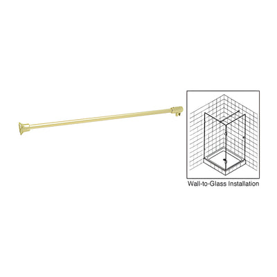 CRL Satin Brass Frameless Shower Door Fixed Panel Wall-To-Glass Support Bar for 3/8" to 1/2" Thick Glass