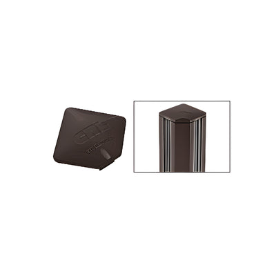 CRL Matte Bronze Square AWS Post Cap for 90 Degree Corner Post