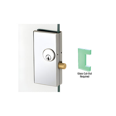 CRL Polished Stainless 2-3/4" x 5-5/8" Deadthrow Low Profile Center Lock