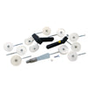 A complete CRL Backer Rod Insert Tool Set featuring multiple nylon wheels and handles.