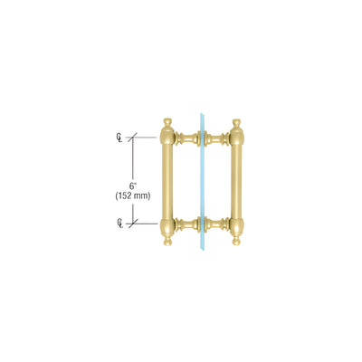 CRL Satin Brass 6" Colonial Style Back-to-Back Pull Handles