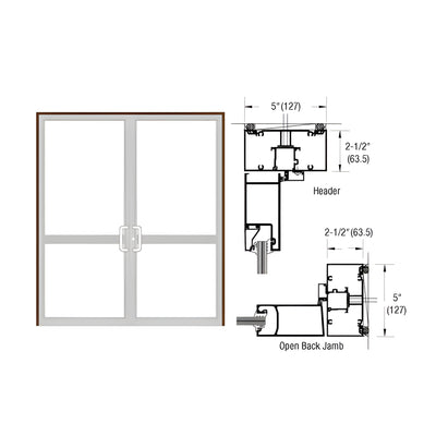 CRL-U.S. Aluminum Dark Bronze/Black Anodized Class 1 IG500 Series Custom Up/Over Butt Hinge CVR Two Door Frames