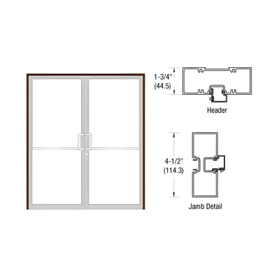 CRL-U.S. Aluminum Custom Sized Bronze Black Anodized Series 450 Tubular Butt Hinge Up and Over Frame Complete (2F)