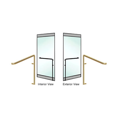 CRL-Blumcraft® Satin Brass Right Hand Reverse Rail Mount 'C' Exterior Dummy Handle