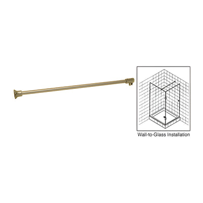 CRL Brushed Bronze Frameless Shower Door Fixed Panel Wall-To-Glass Support Bar for 3/8" to 1/2" Thick Glass