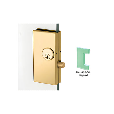 CRL Polished Brass 2-3/4" x 5-5/8" Deadthrow Low Profile Center Lock