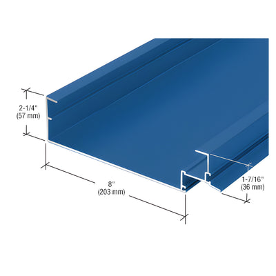 CRL-U.S. Aluminum Custom KYNAR® Paint 8" Open Back Head Mullion for 1" Glass, Custom Paint - 24'-2"