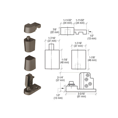 CRL Dark Bronze Offset Right Hand 0P70 Series Pivot Set