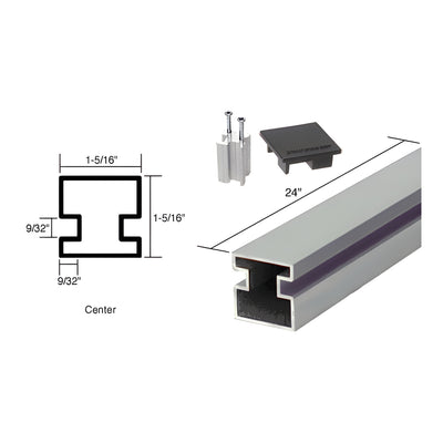 CRL Satin Anodized 24" Center Aluminum Counter Post