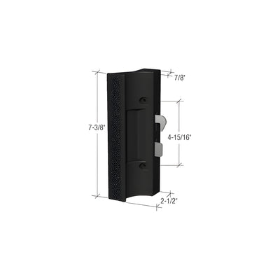 CRL Black Sliding Glass Door Handle Surface Mount with Hook Latch