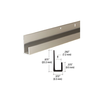 CRL Brushed Nickel 1/4" Standard Aluminum "J" Channel