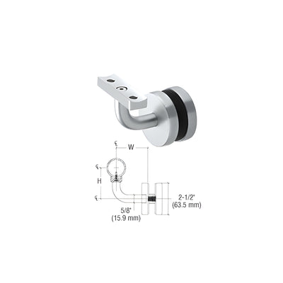 CRL-Blumcraft® Mill Aluminum Imperial Series Glass Mounted Hand Rail Bracket