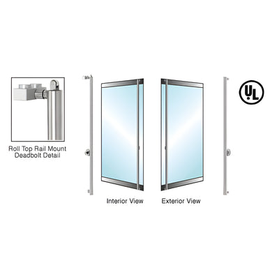CRL-Blumcraft® Brushed Stainless Right Hand Reverse Roll Top Low Profile Mount Cylinder/Thumbturn "F" Exterior Top Securing Deadbolt Handle