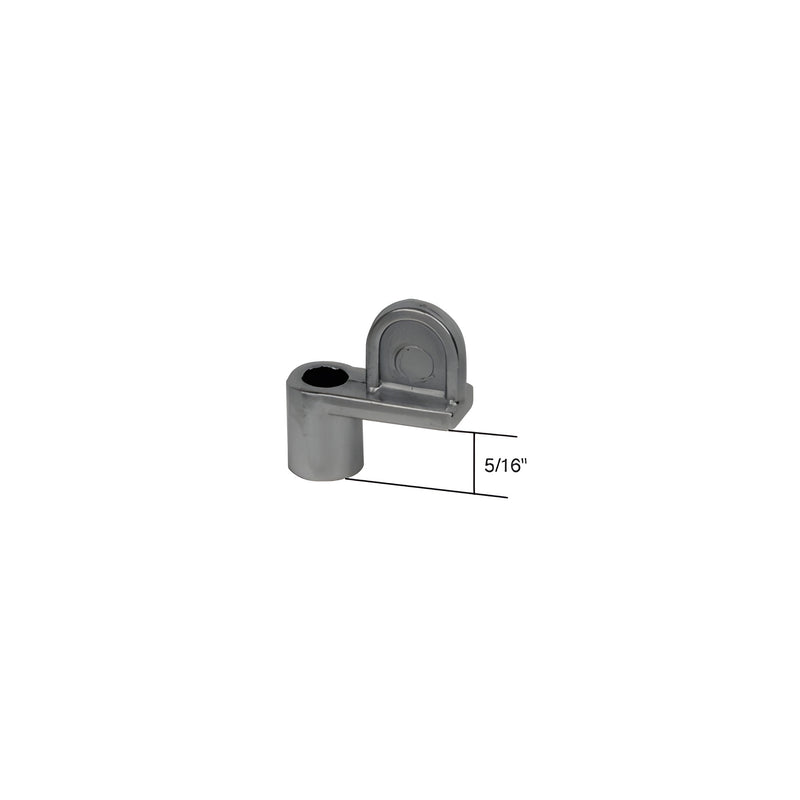 A single bronze-colored diecast window screen wing clip with a 5/16 inch measurement indicator.
