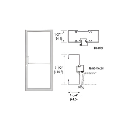 CRL-U.S. Aluminum Custom Sized Clear Anodized Series 450 Open Back Gear Hinge Up and Over Frame Complete (1F)