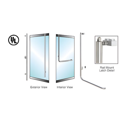 CRL-Blumcraft® Brushed Stainless Left Hand Reverse Low Profile Door Mount Keyed Access "FS" Exterior, Top Securing Panic Handle