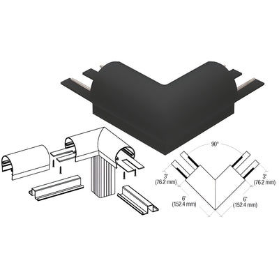 CRL Matte Black 300 Series Top Cap 90º Corner