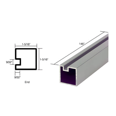 CRL Satin Anodized 146" End Post Extrusion
