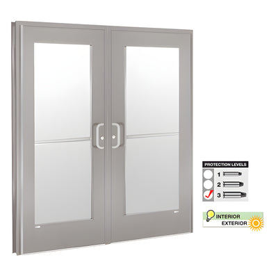 CRL Level 3 Aluminum Bullet Resistant Double Door Satin Anodized Finish