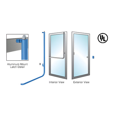 CRL-Blumcraft® Painted Right Hand Reverse Aluminum Door Mount Retainer Plate "Z" Exterior, Top Securing Panic Handle