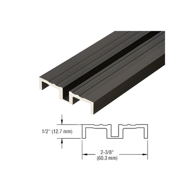 CRL Black/Bronze Anodized Custom Length Bottom Guide Half Threshold for OT Series Top Hung Sliders and Bi-Fold Doors