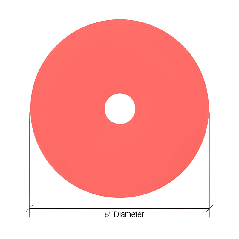 A flat, circular 5-inch diameter 3M Trizact A20 PSA polishing disc shown from a top-down perspective.