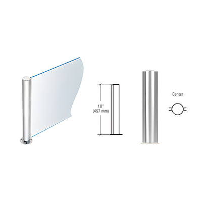 CRL Polished Stainless 18" Round PP08 Elegant Series Counter/Partition Center Post